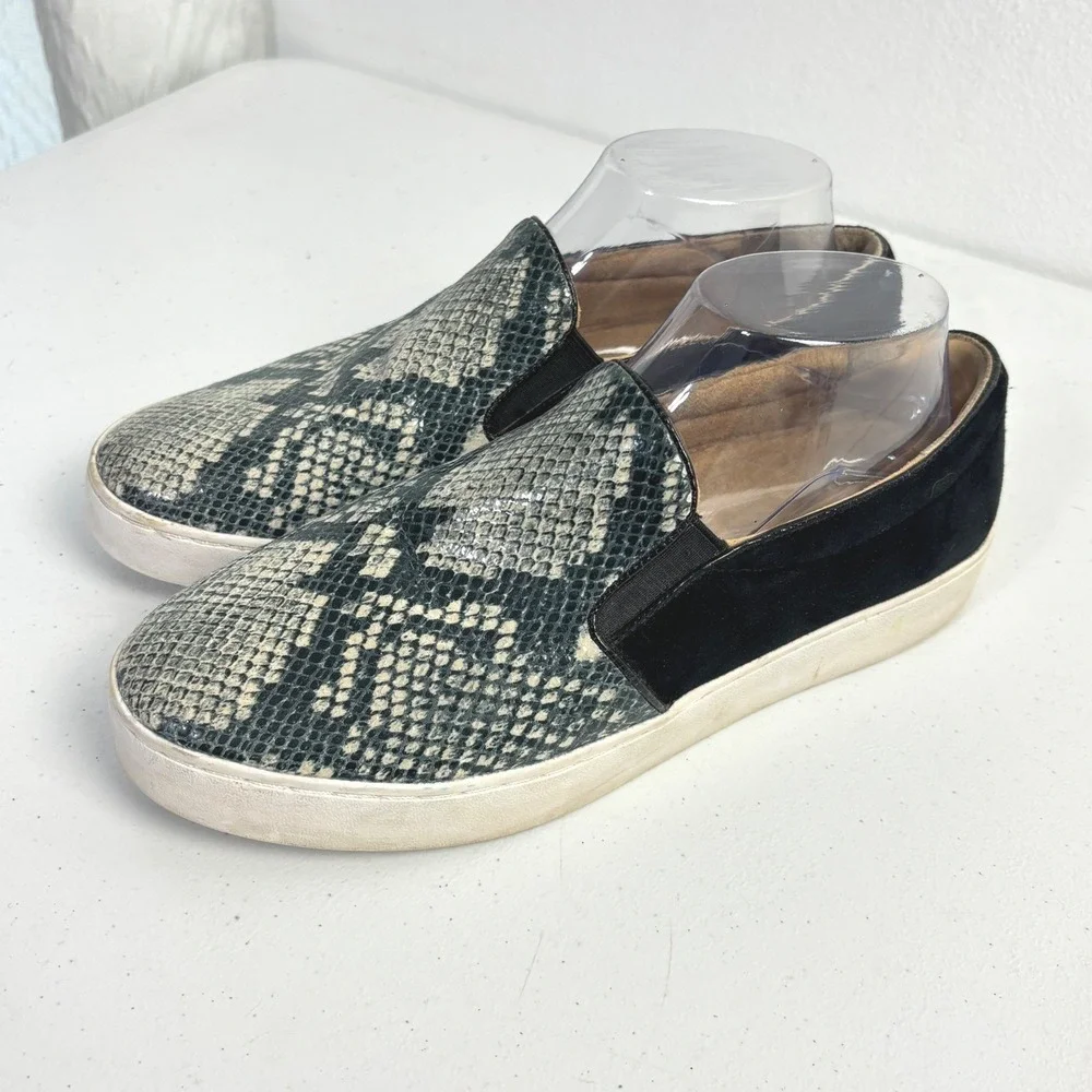 Vionic Midi Slip On Sneakers Snakeskin Print Suede Orthopedic Comfort Women  8